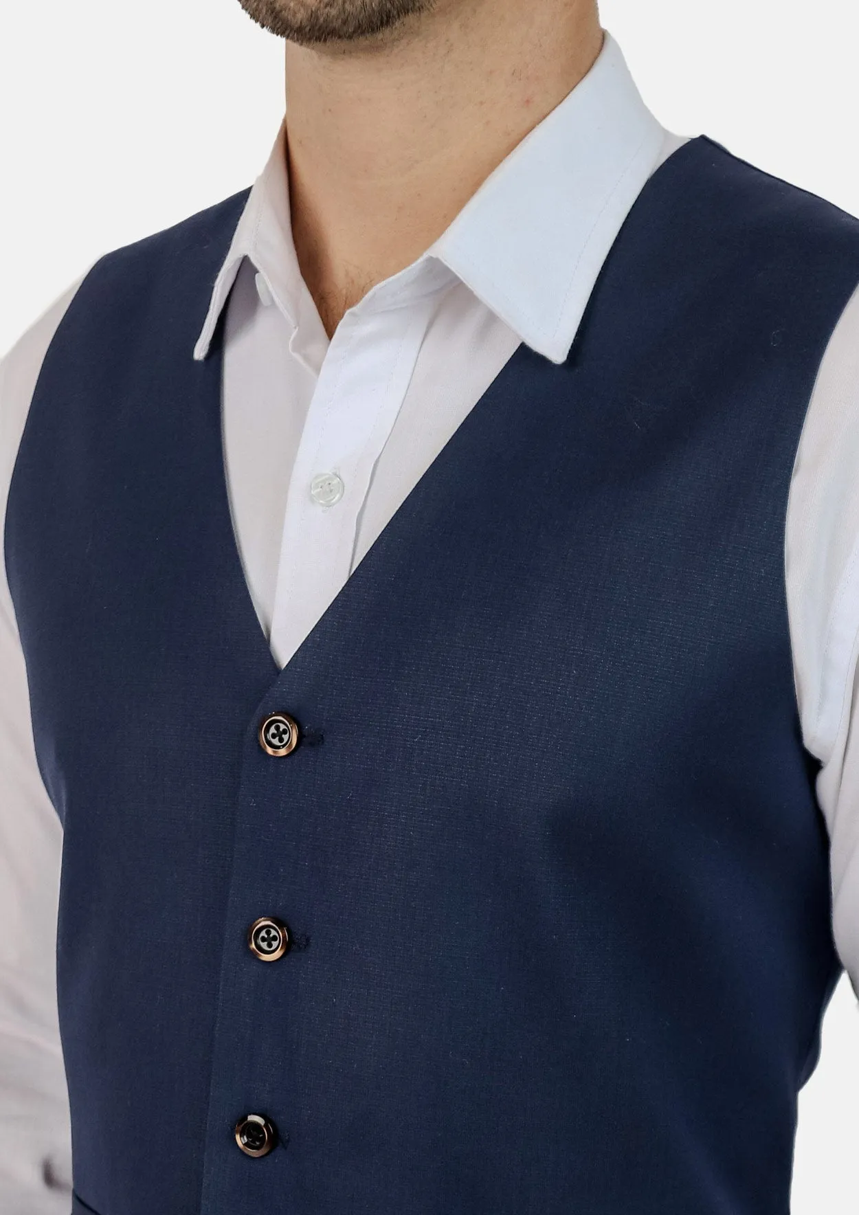 Navy Crosshatch Vest sold by Sartoro product image thumbnail 2