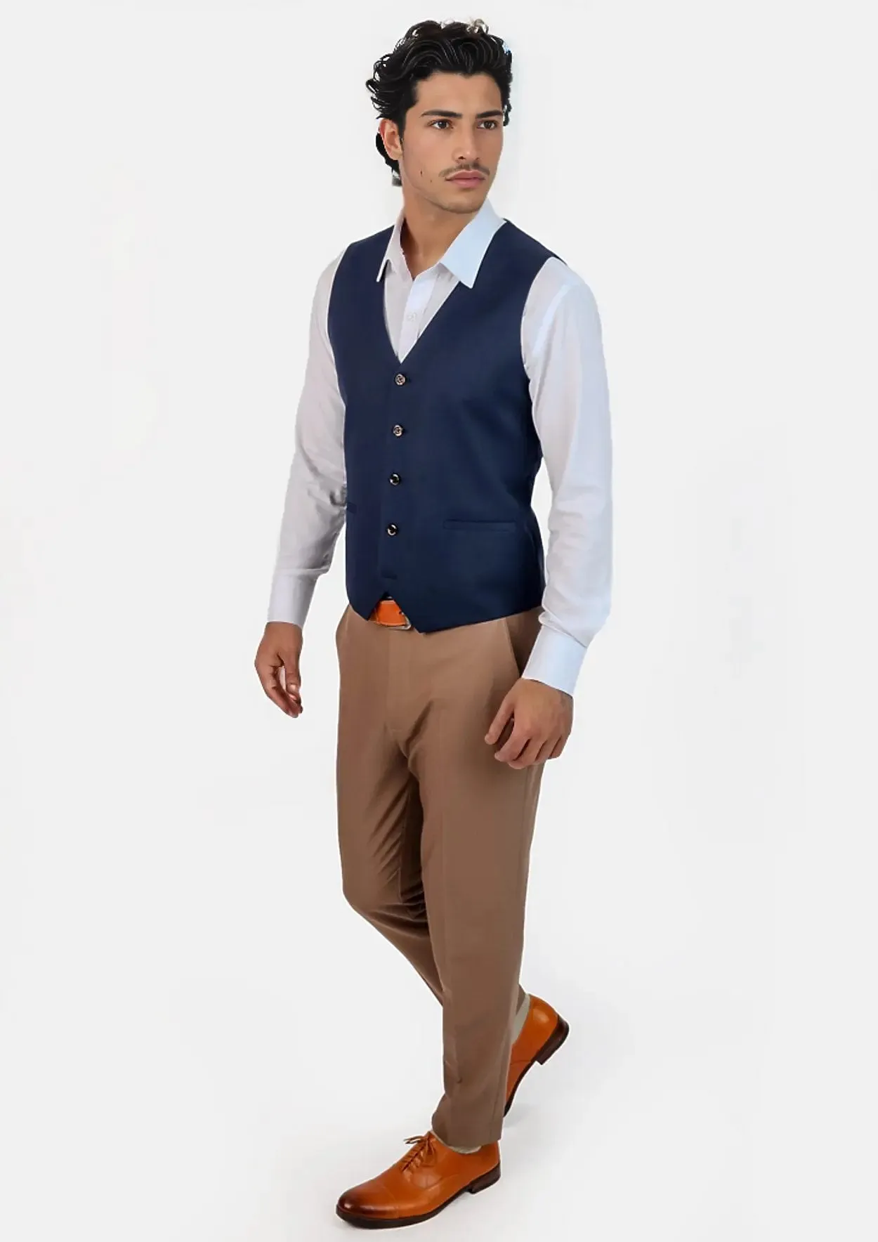 Navy Crosshatch Vest sold by Sartoro product image thumbnail 3