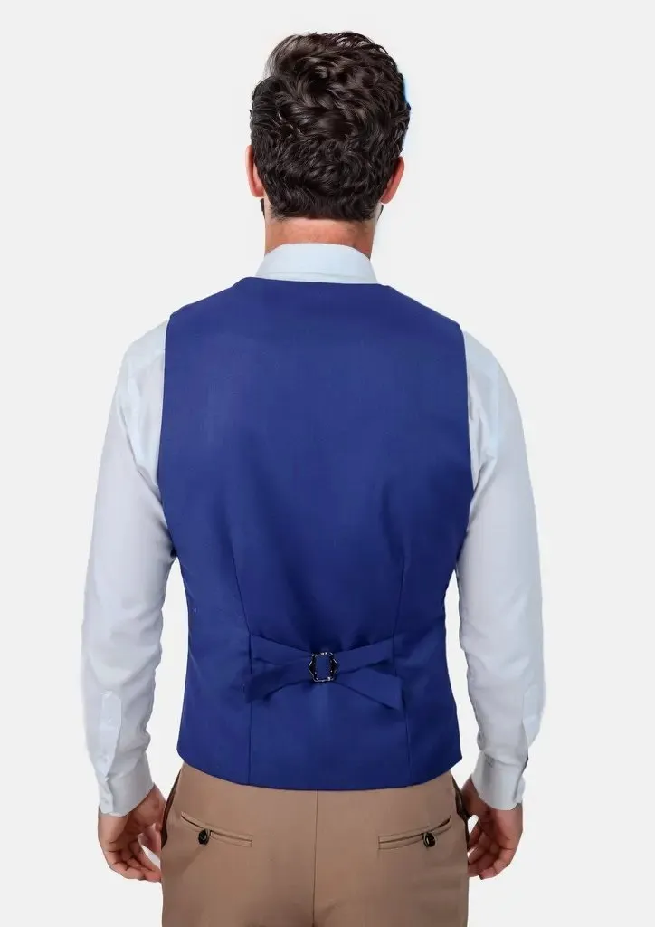 Royal Blue Twill Vest sold by Sartoro product image thumbnail 4