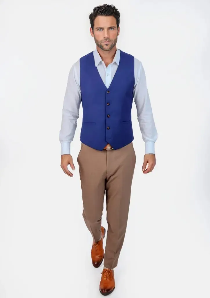 Royal Blue Twill Vest sold by Sartoro product image thumbnail 5