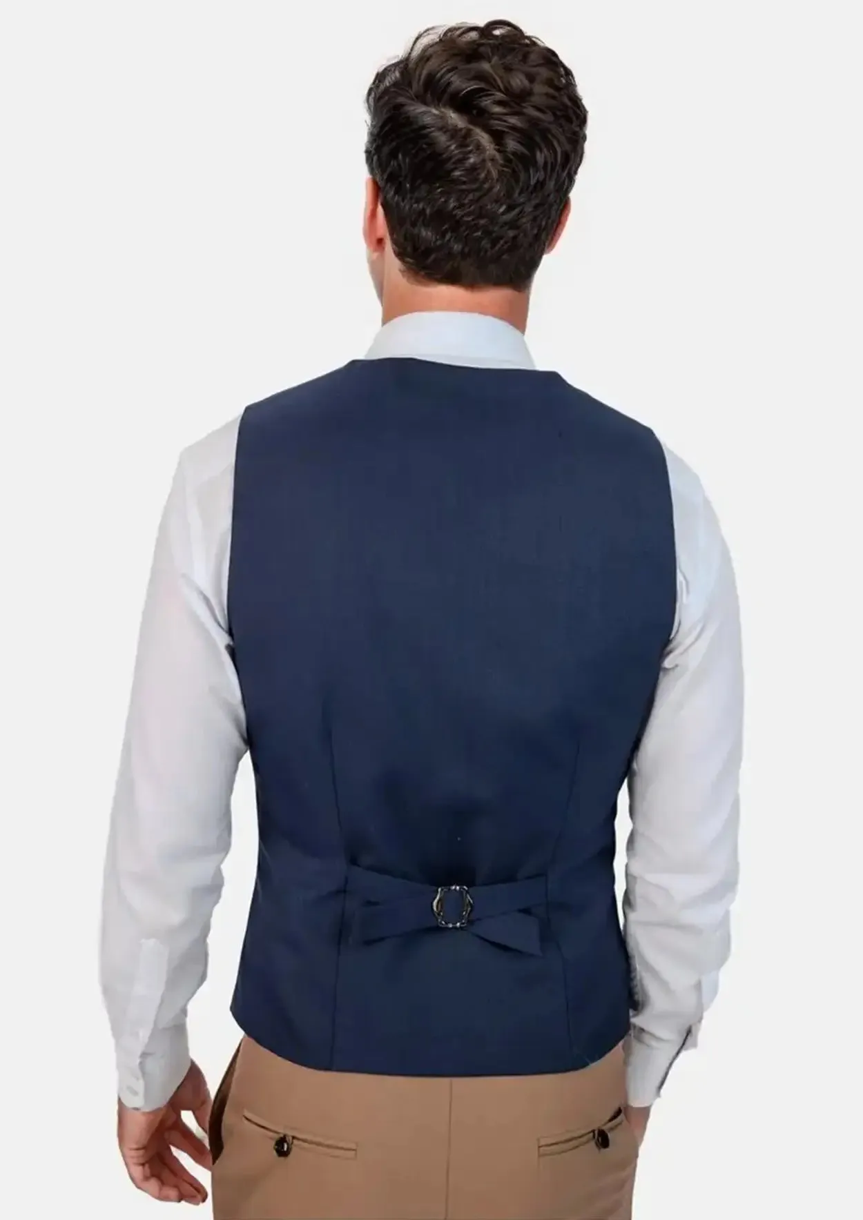 Deep Blue Sharkskin Vest sold by Sartoro product image thumbnail 4