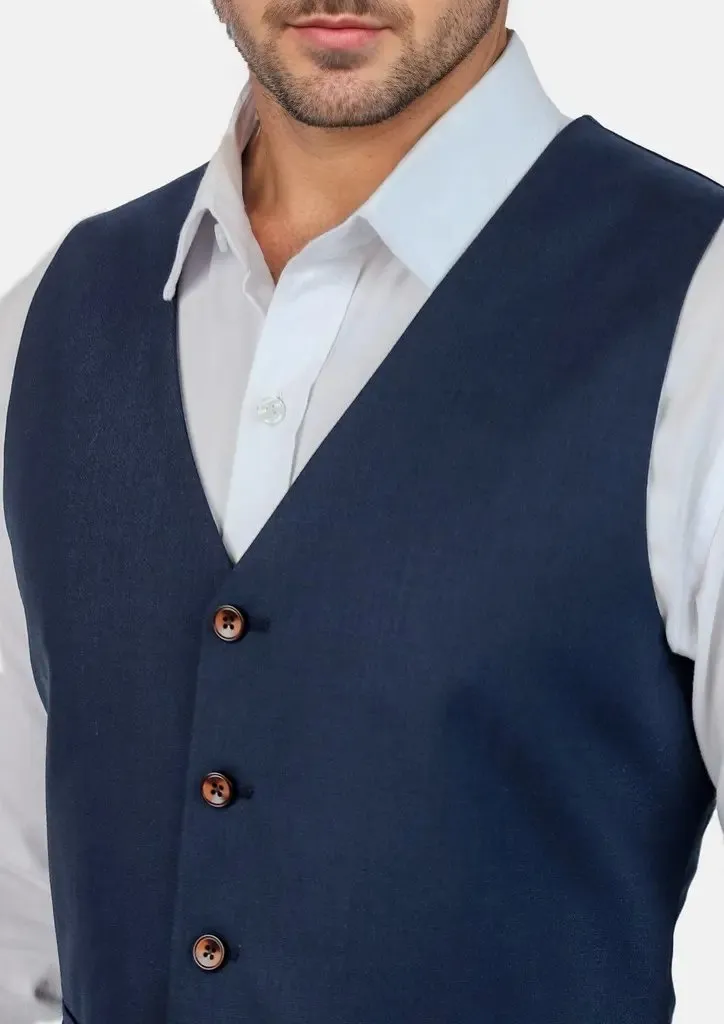 Deep Blue Sharkskin Vest sold by Sartoro product image thumbnail 2