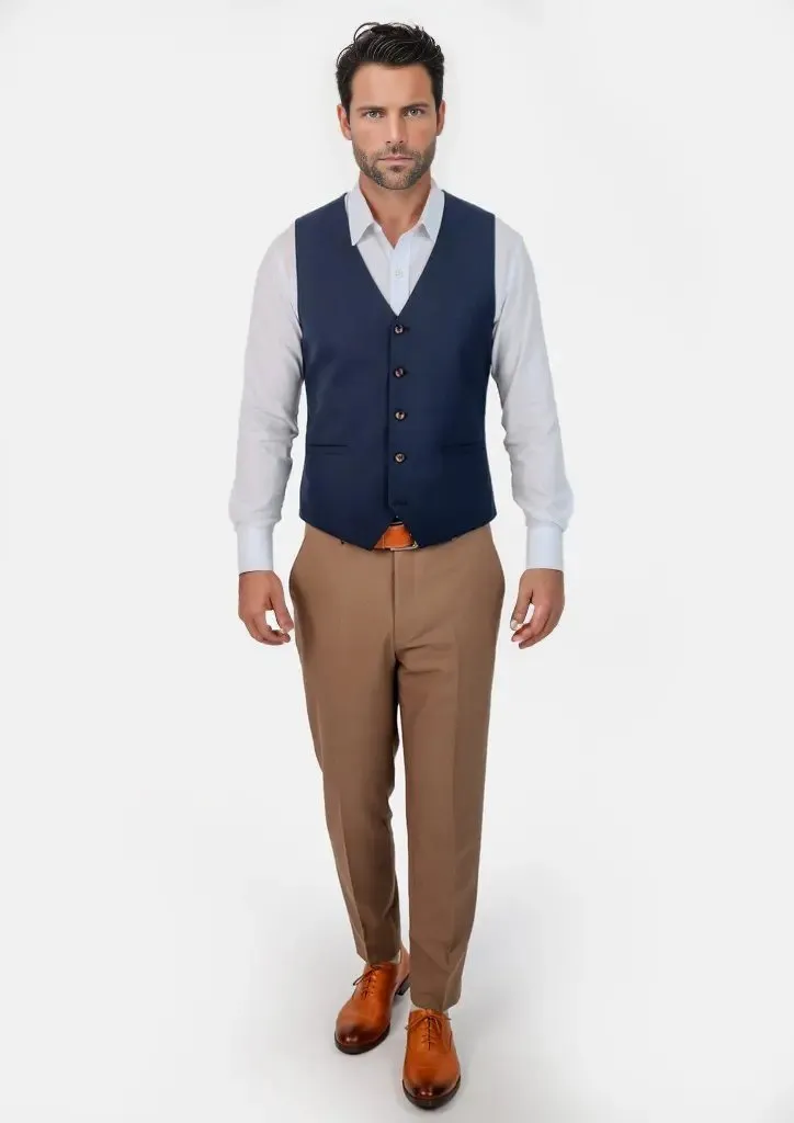 Deep Blue Sharkskin Vest sold by Sartoro product image thumbnail 5