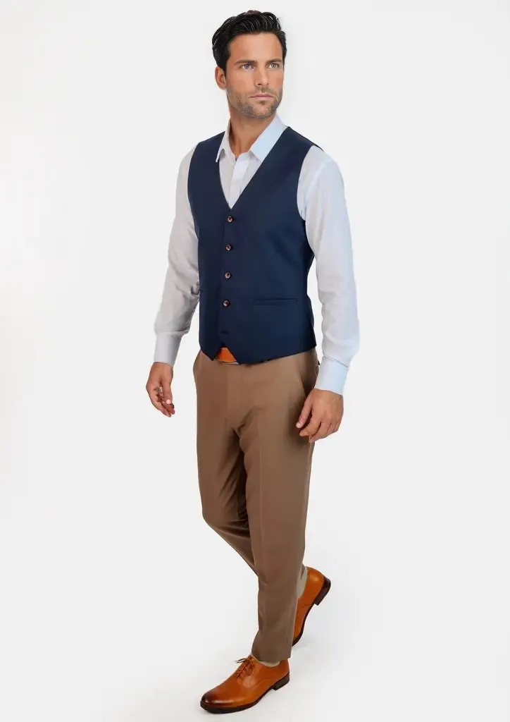 Deep Blue Sharkskin Vest sold by Sartoro product image thumbnail 3