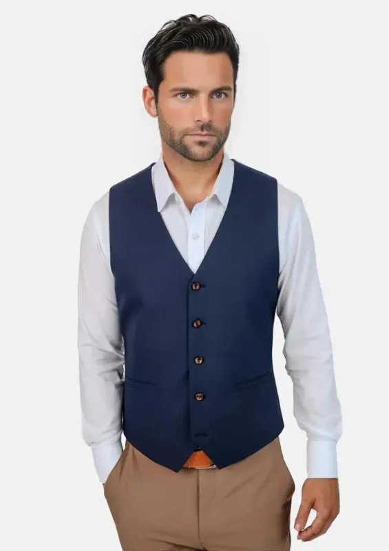 Deep Blue Sharkskin Vest sold by Sartoro