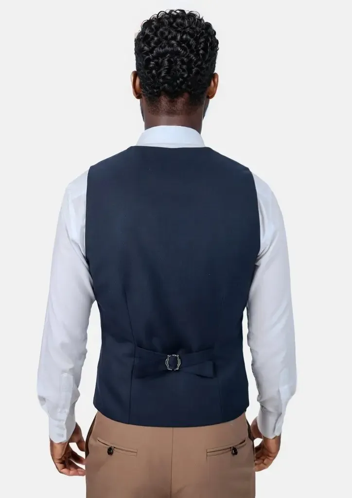 Navy Sharkskin Vest sold by Sartoro product image thumbnail 4