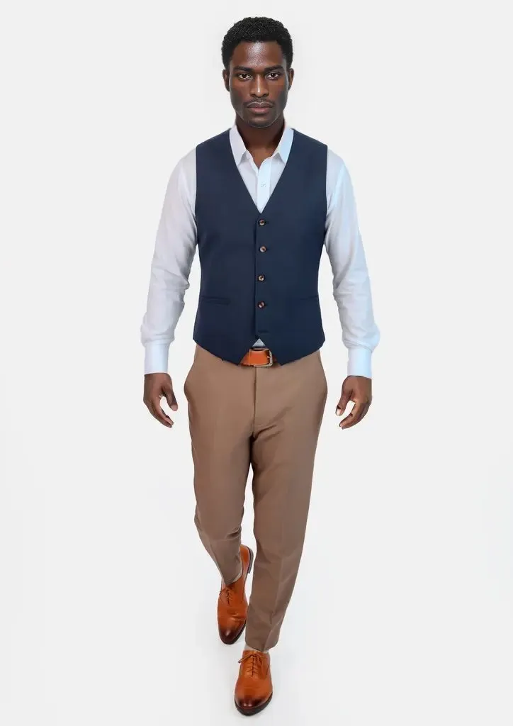 Navy Sharkskin Vest sold by Sartoro product image thumbnail 5