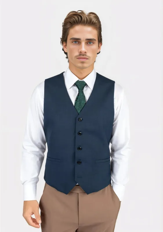 Aegean Blue Sharkskin Vest sold by Sartoro