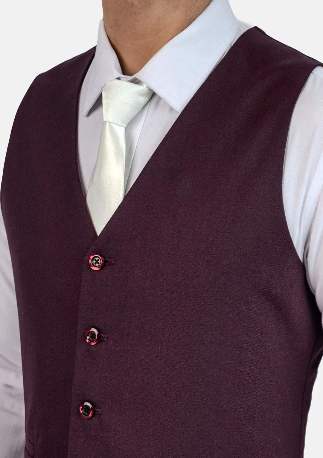 Burgundy Sharkskin Vest sold by Sartoro product image thumbnail 2