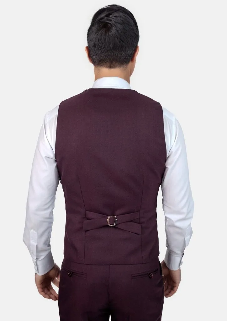 Burgundy Sharkskin Vest sold by Sartoro product image thumbnail 4