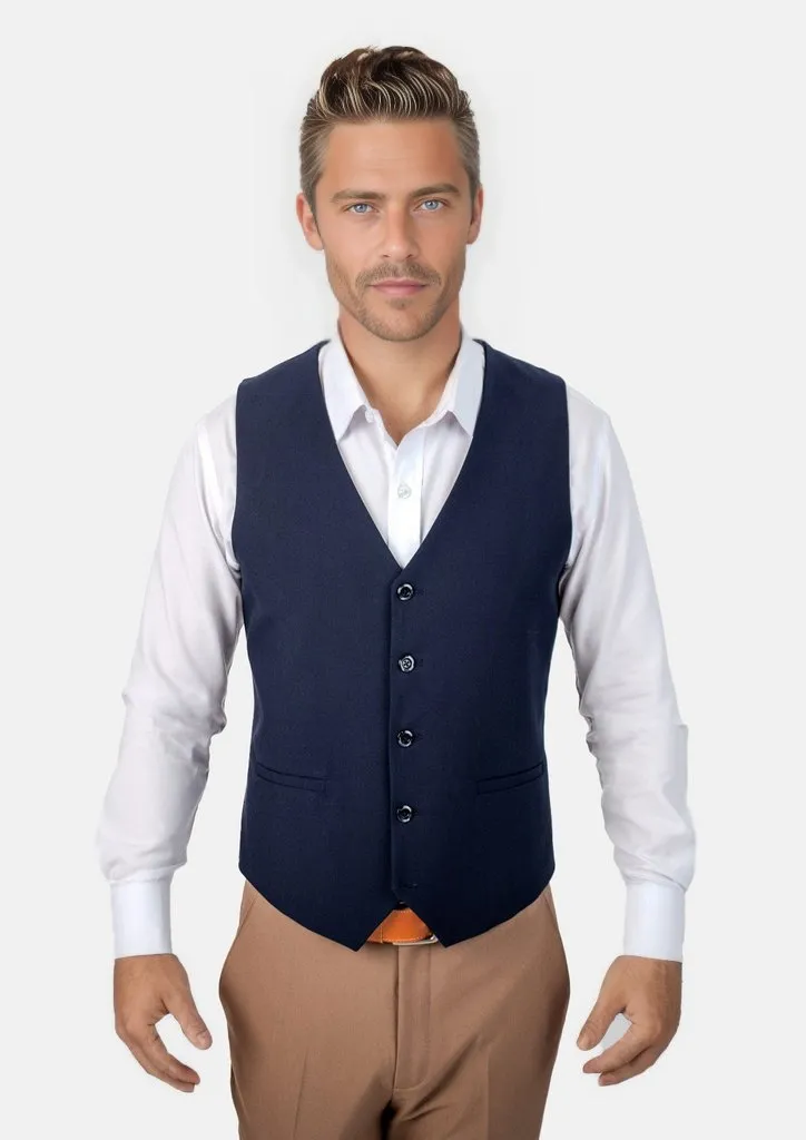 Navy Blue Vest sold by Sartoro