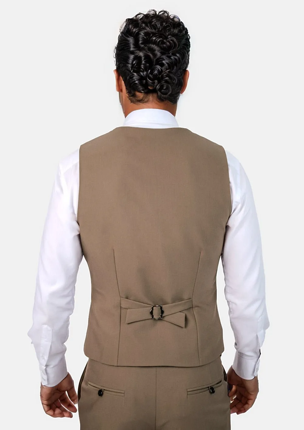 Light Brown Stretch Vest sold by Sartoro product image thumbnail 4