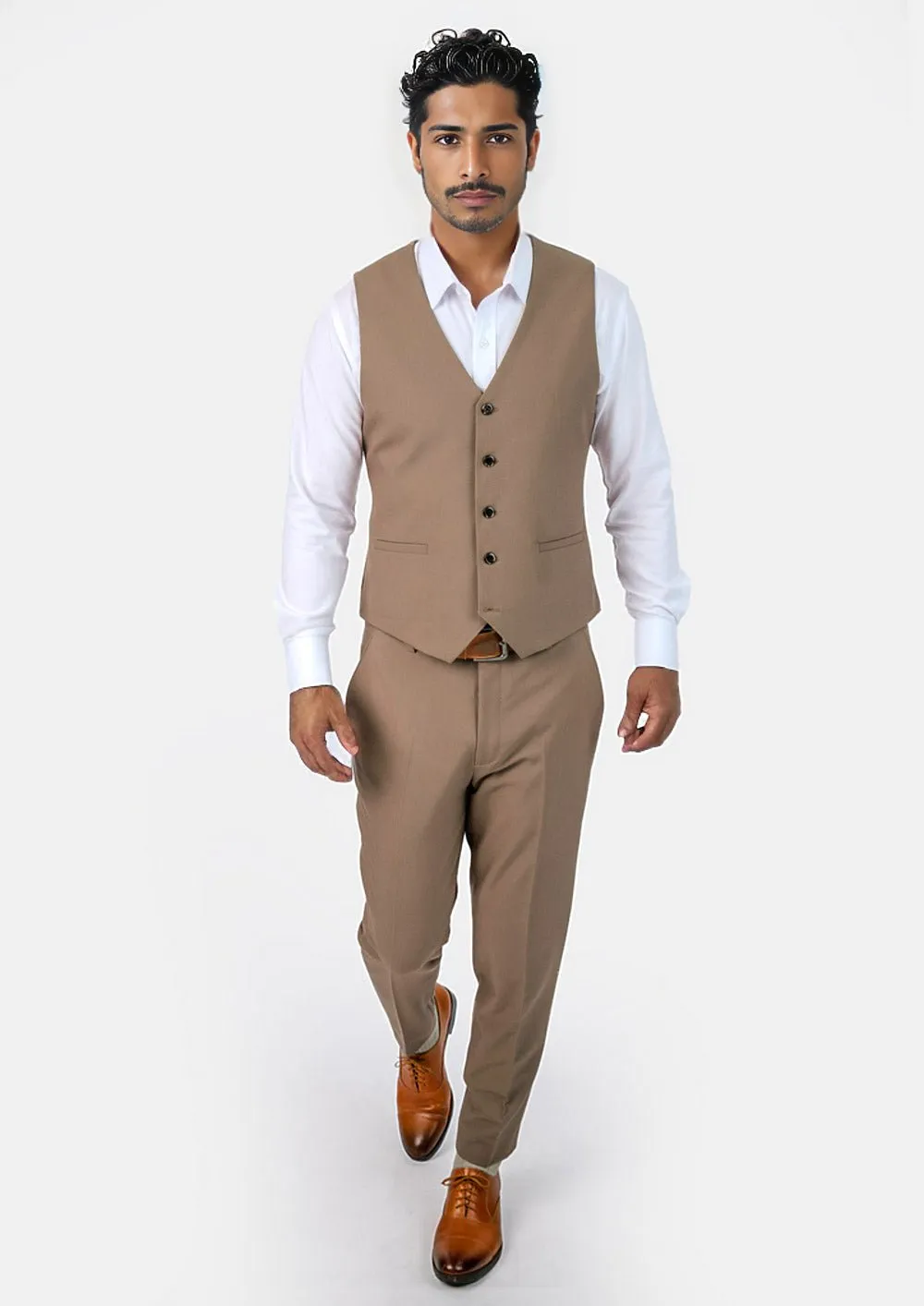 Light Brown Stretch Vest sold by Sartoro product image thumbnail 5