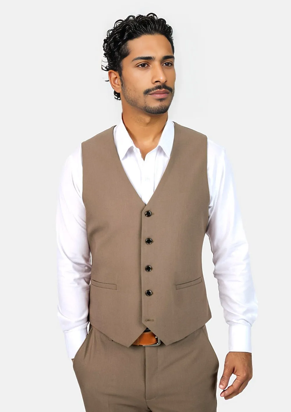 Light Brown Stretch Vest sold by Sartoro