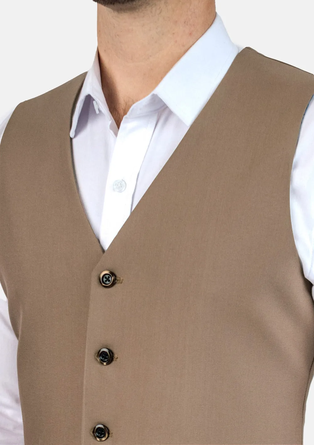 Light Brown Stretch Vest sold by Sartoro product image thumbnail 2