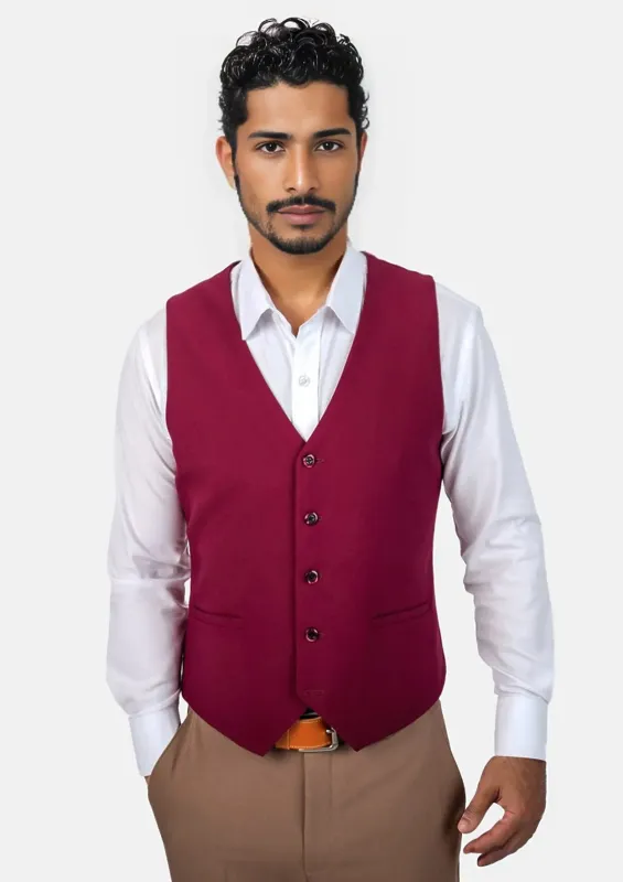 Claret Red Vest sold by Sartoro