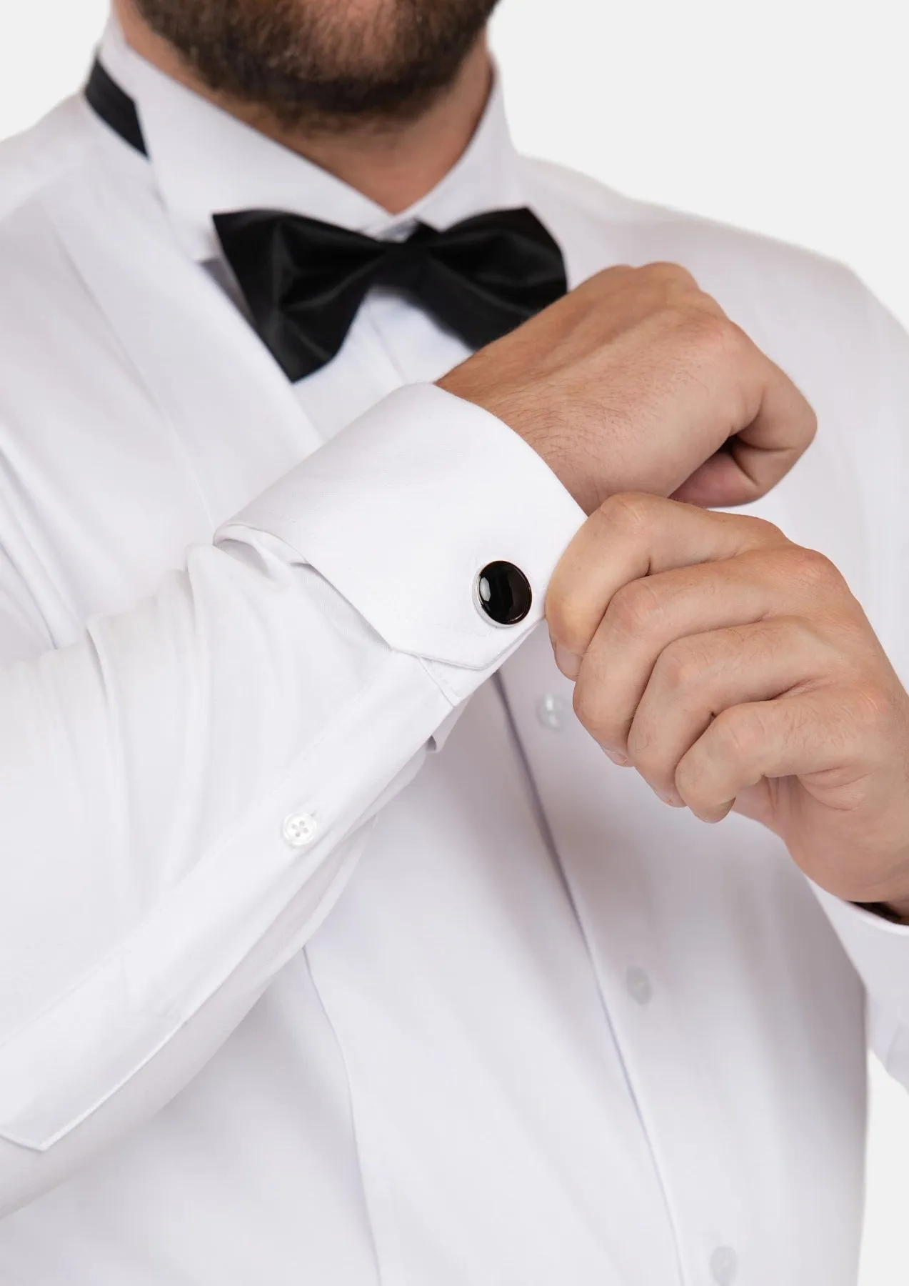 White Bamboo Tuxedo Shirt sold by Sartoro product image thumbnail 5