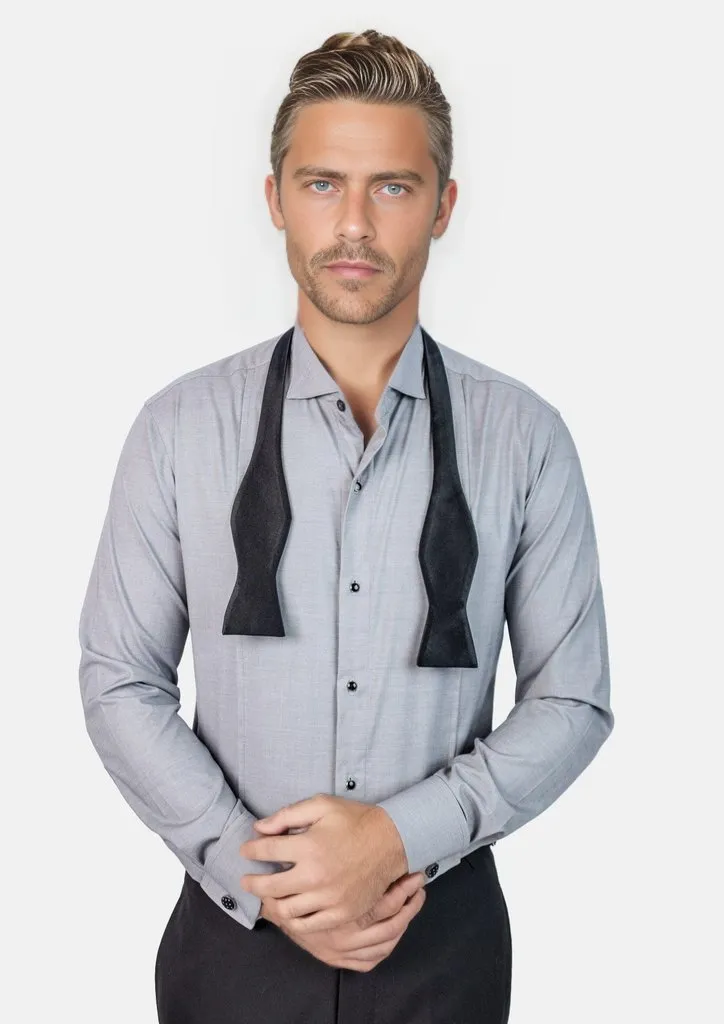 Grey Bamboo Tuxedo Shirt sold by Sartoro product image thumbnail 5