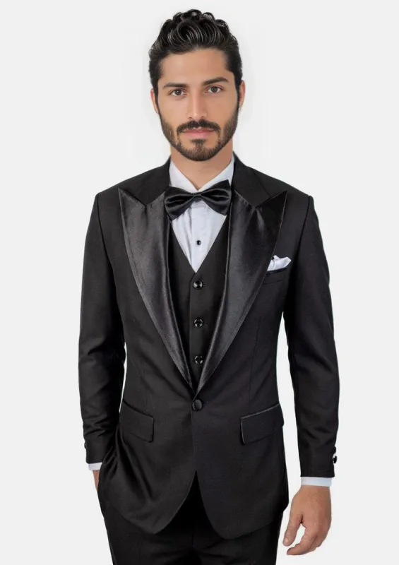 Liberty Black Sharkskin Tuxedo sold by Sartoro
