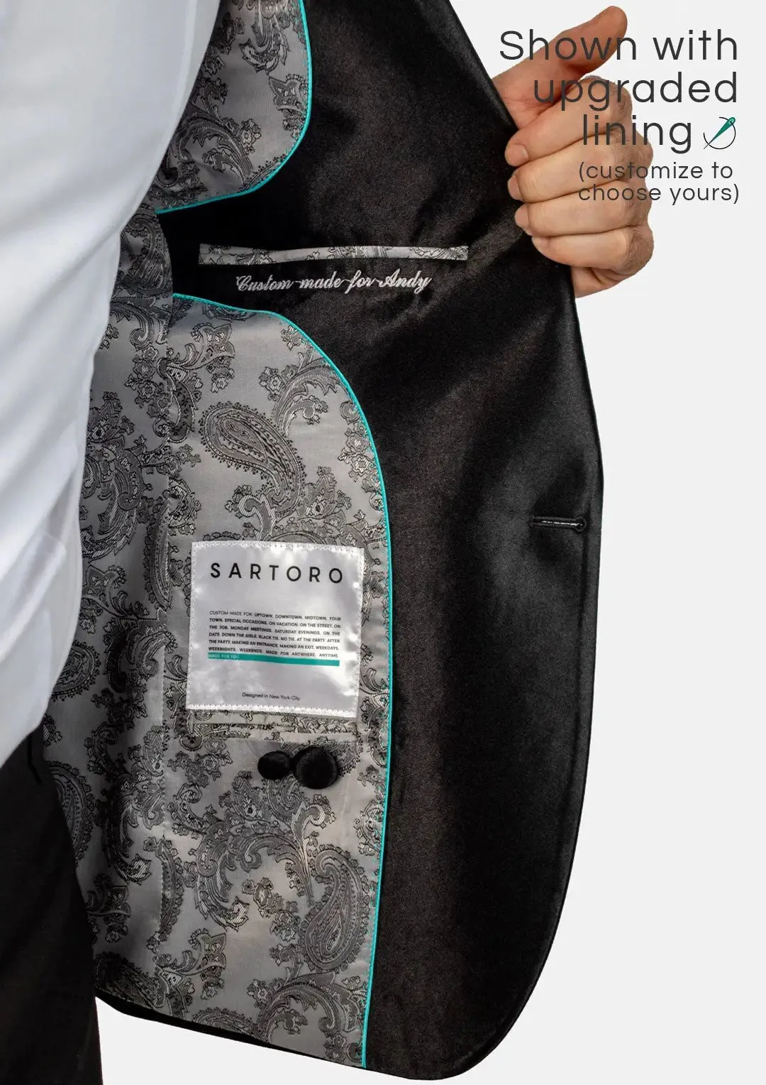 Liberty Black Sharkskin Tuxedo sold by Sartoro product image thumbnail 4