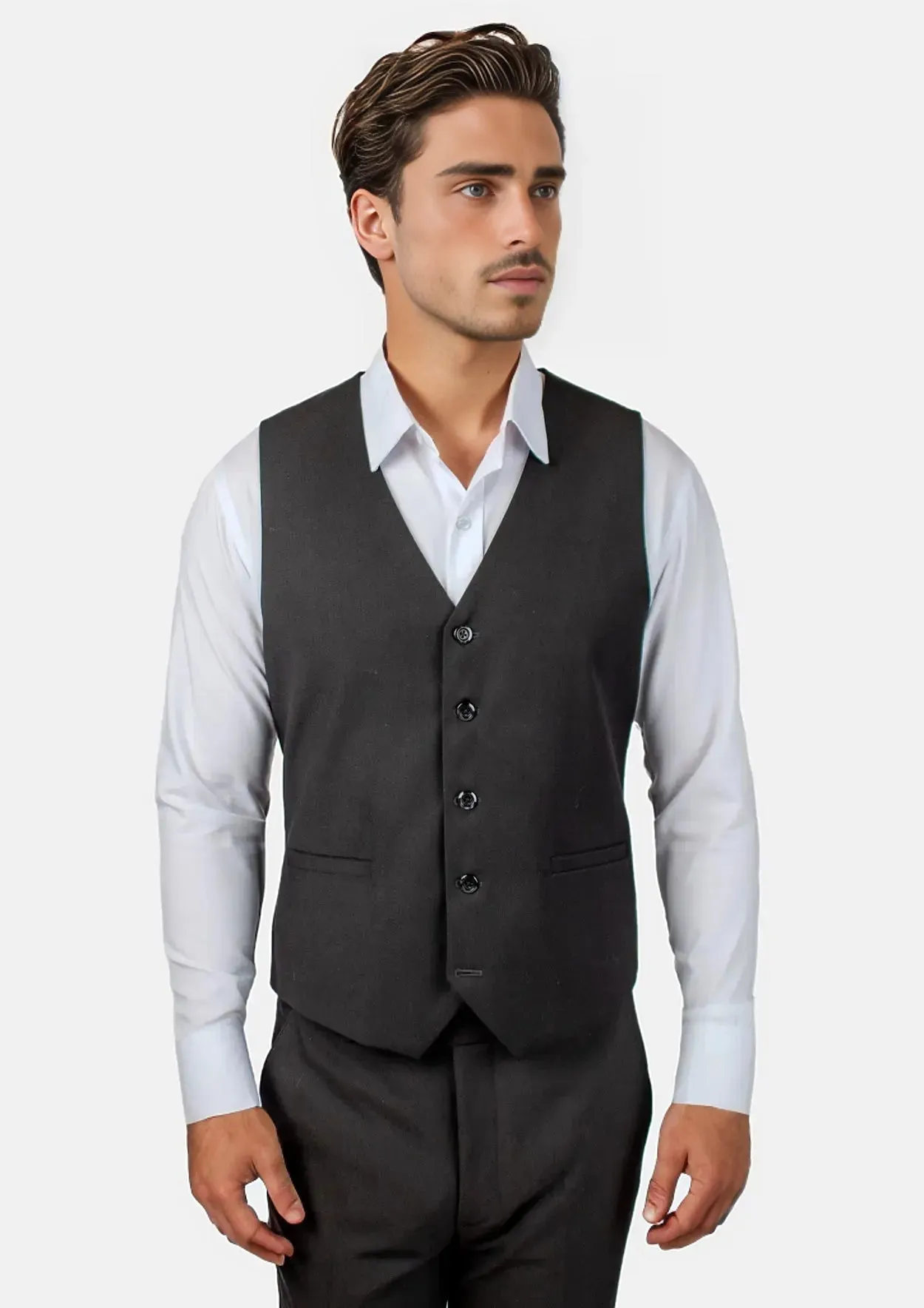 Black Crosshatch Vest sold by Sartoro product image thumbnail 5