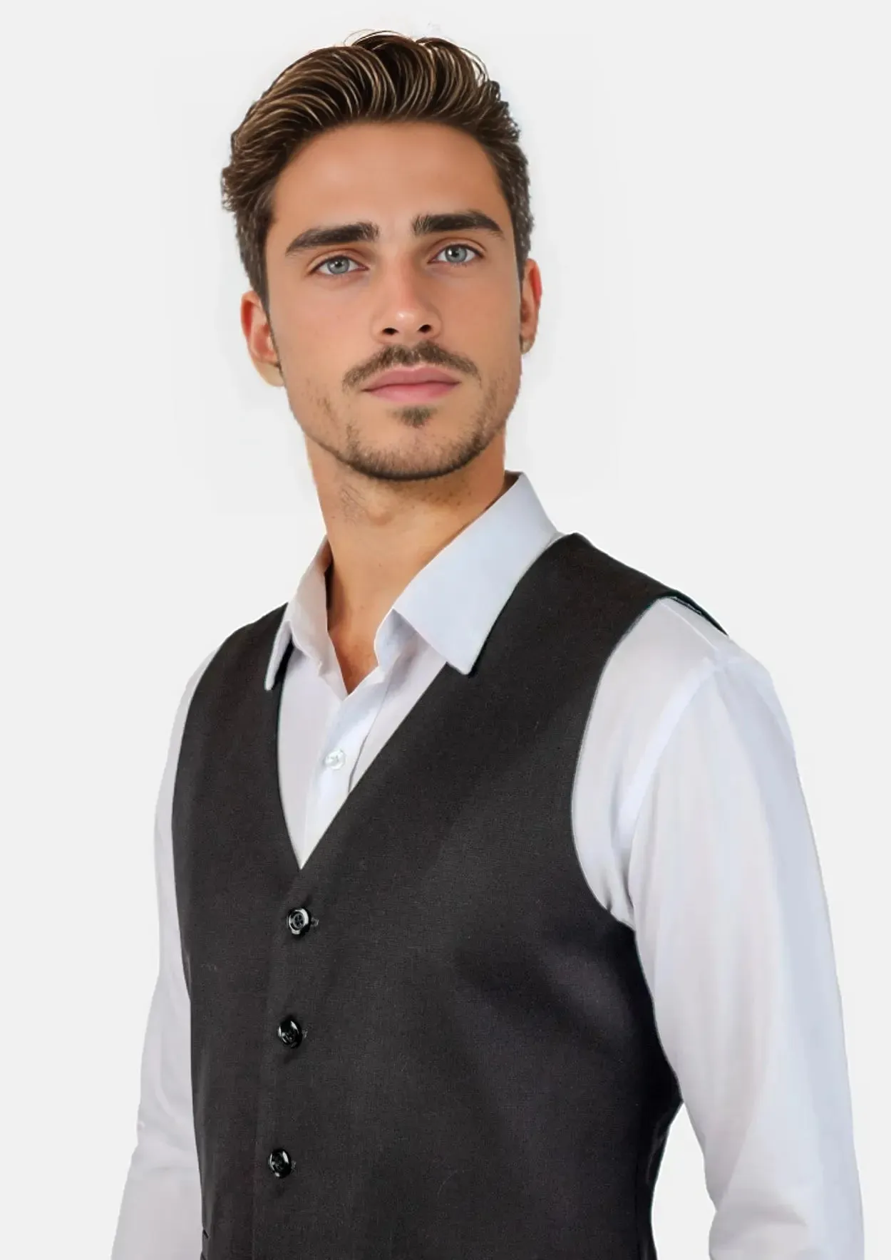 Black Crosshatch Vest sold by Sartoro product image thumbnail 2