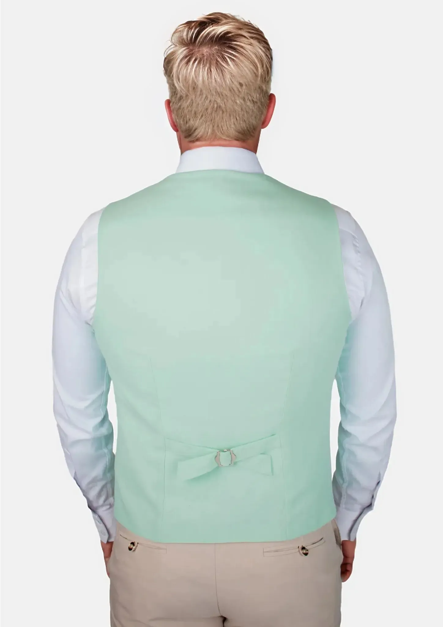 Mint Green Linen Blend Vest sold by Sartoro product image thumbnail 4