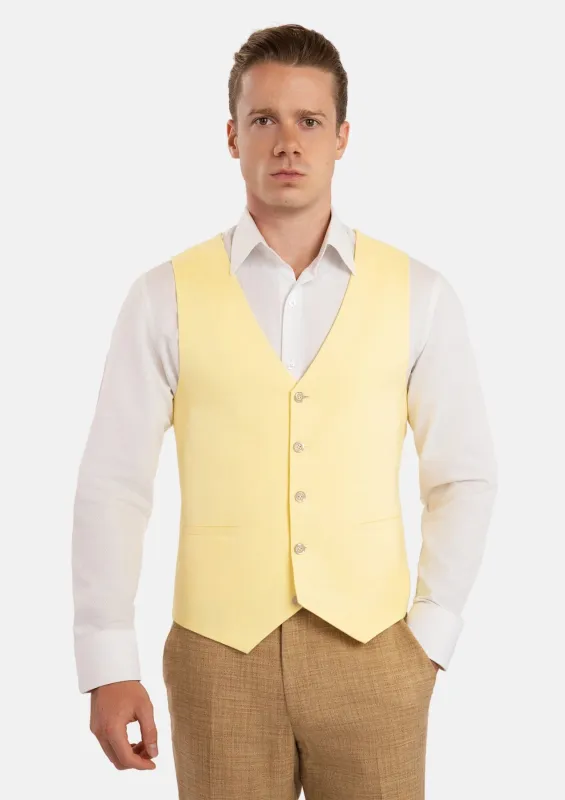 Light Yellow Linen Vest sold by Sartoro