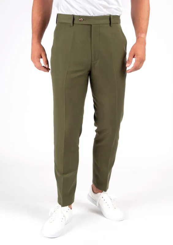 Olive Cotton Pants sold by Sartoro