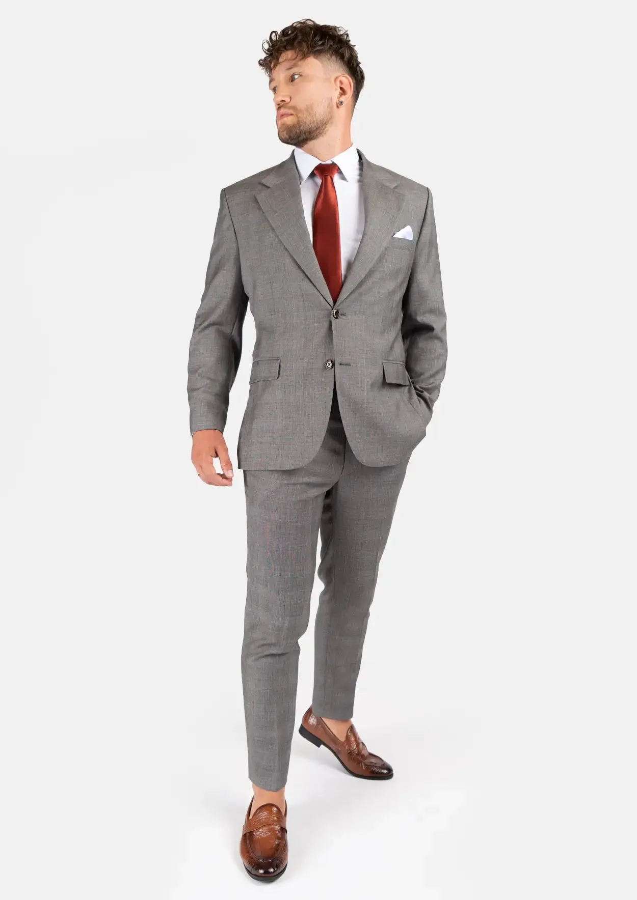 Ellis Spanish Grey Prince Of Wales Suit sold by Sartoro product image thumbnail 3