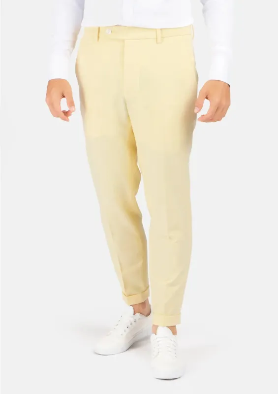 Cream Stretch Pants made by Sartoro