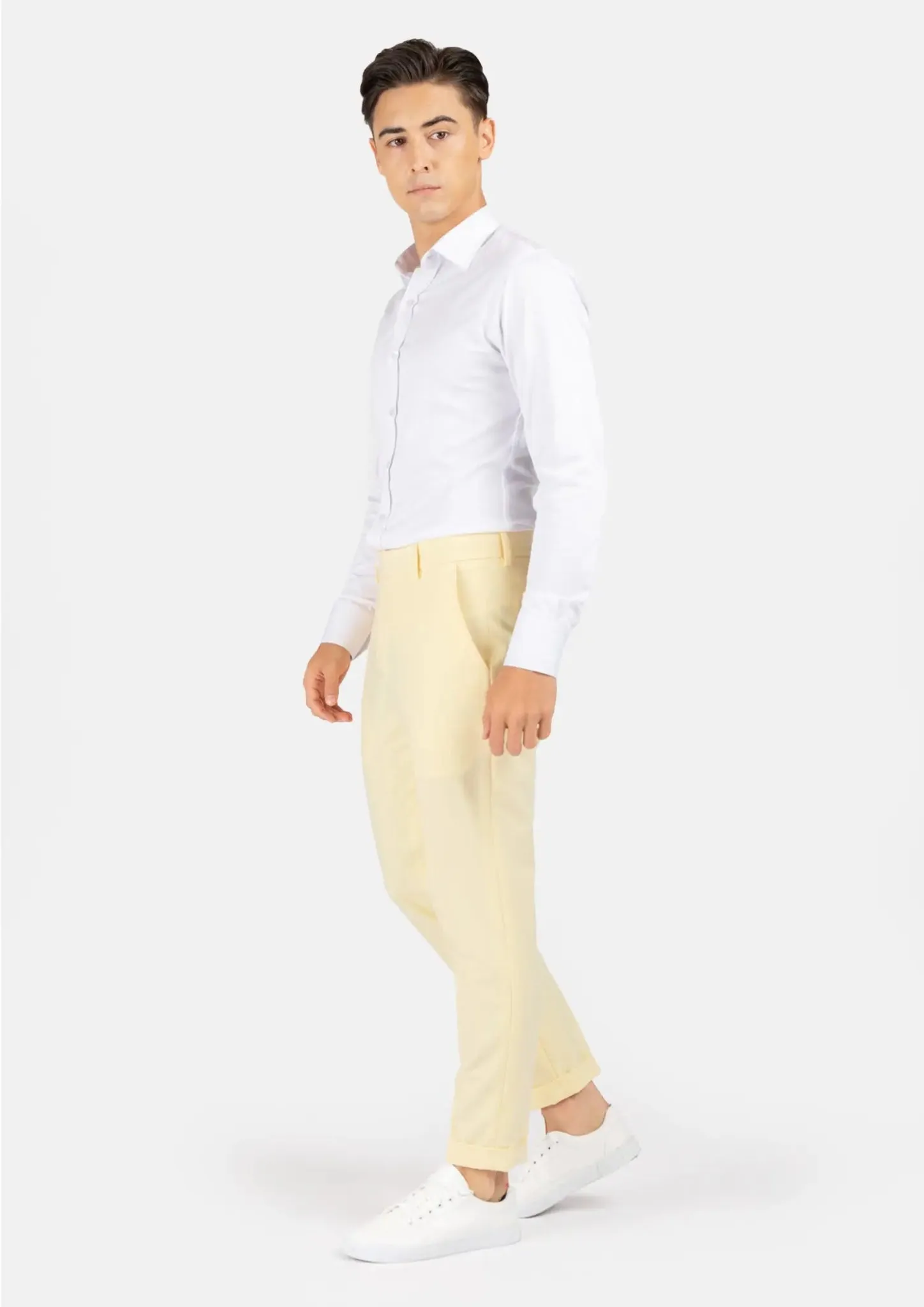 Cream Stretch Pants sold by Sartoro product image thumbnail 3