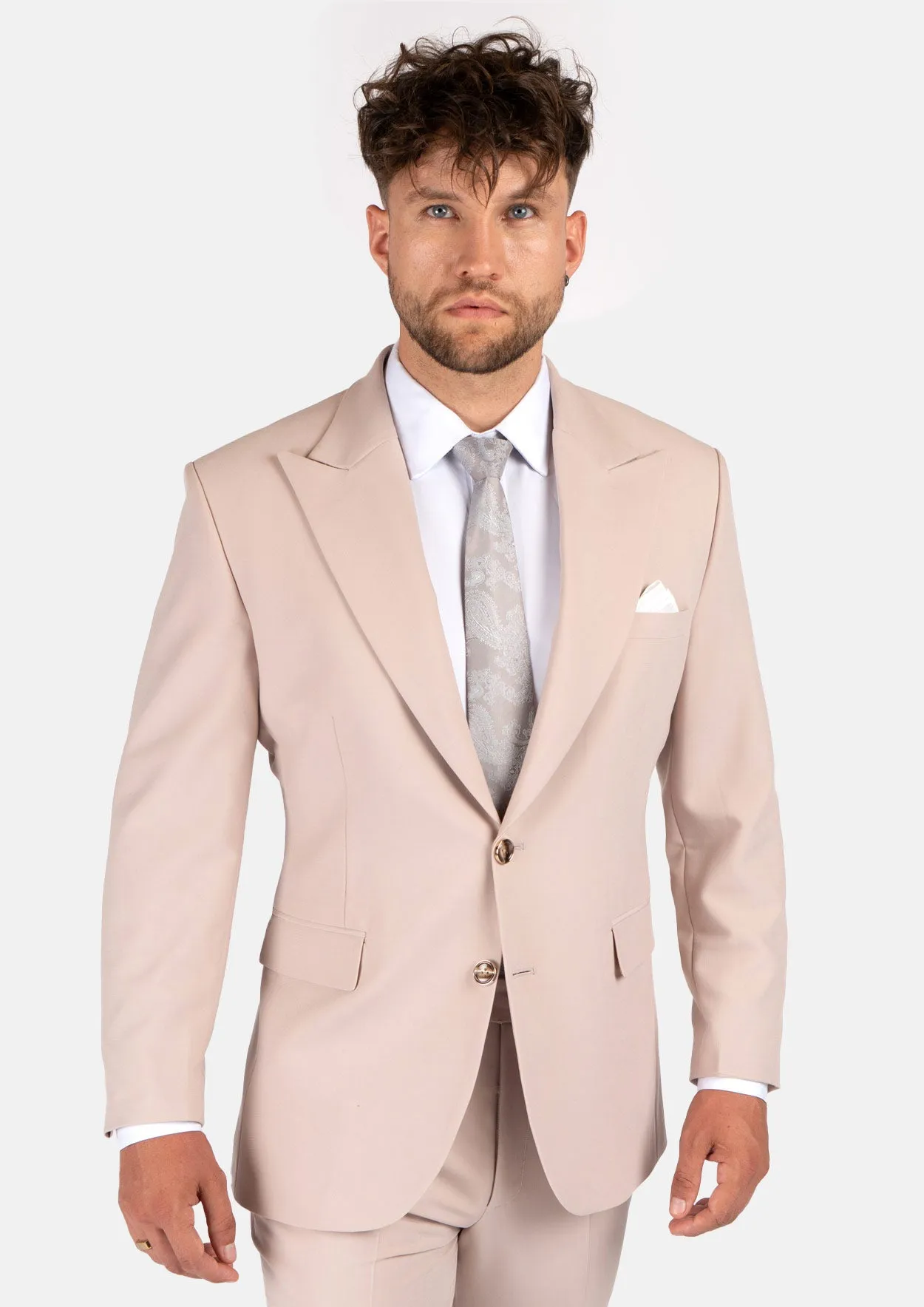 Hudson Champagne Stretch Suit sold by Sartoro