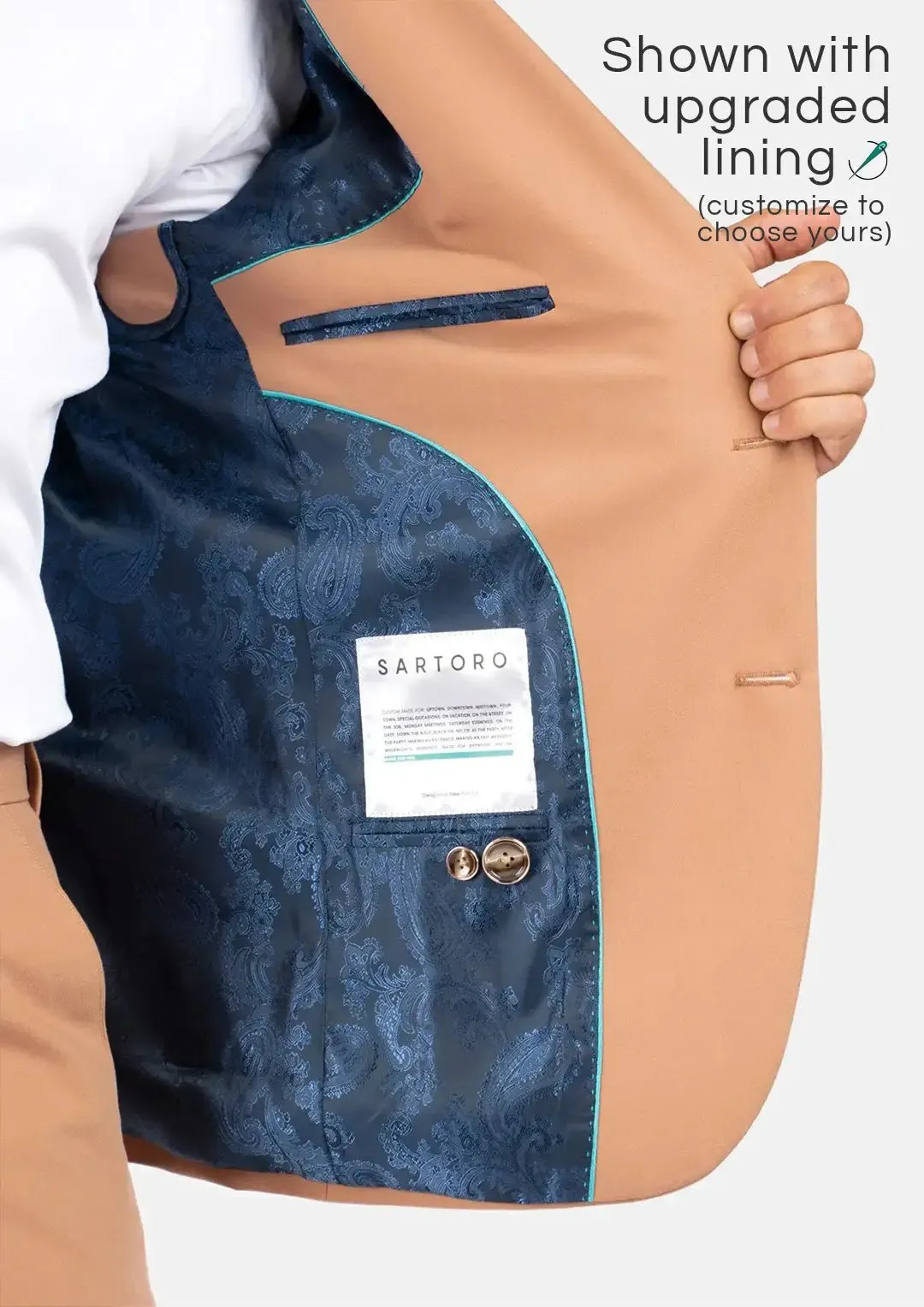 Ellis Camel Stretch Suit sold by Sartoro product image thumbnail 5