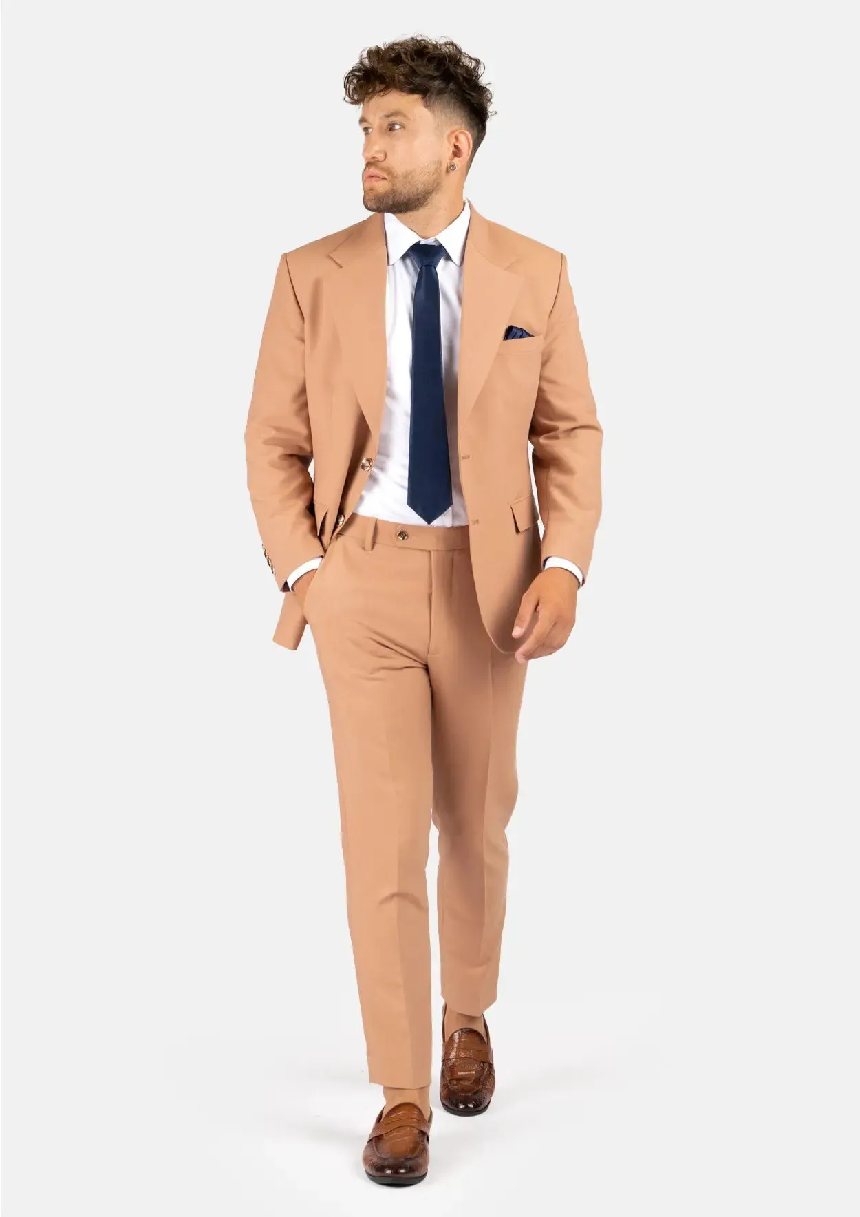 Ellis Camel Stretch Suit sold by Sartoro product image thumbnail 4