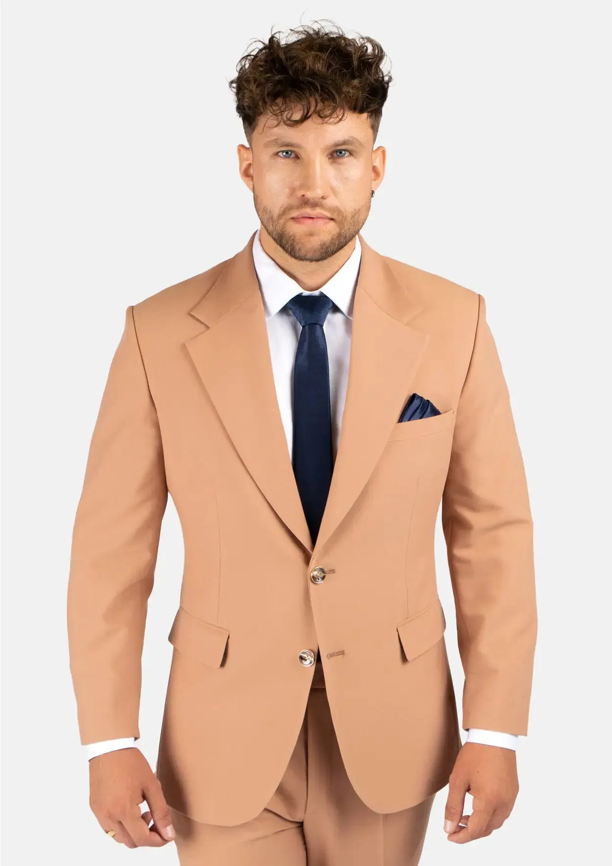 Ellis Camel Stretch Suit sold by Sartoro