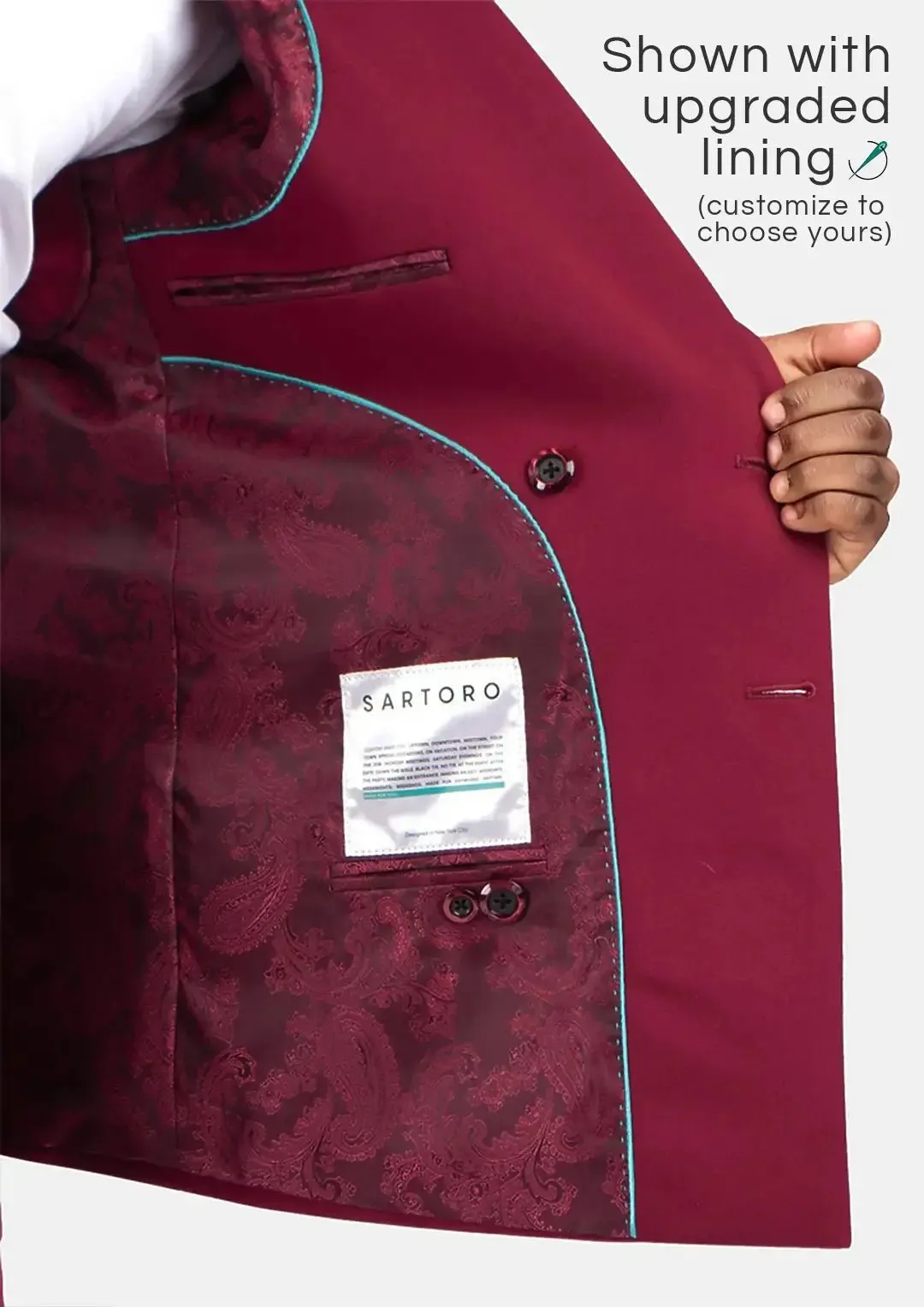 Rockafeller Claret Red Stretch Suit sold by Sartoro product image thumbnail 4