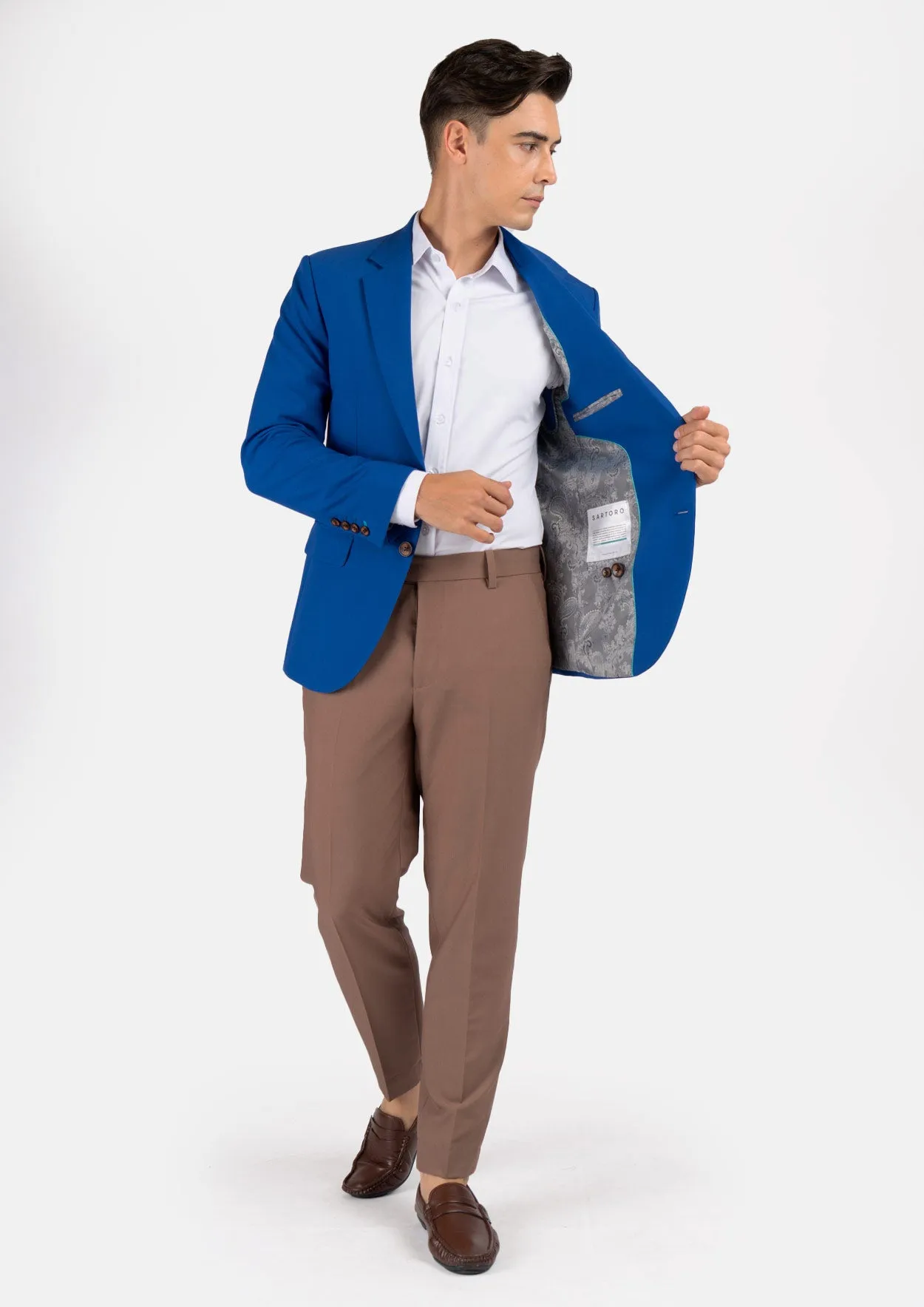 Royal Blue Stretch Jacket sold by Sartoro product image thumbnail 4
