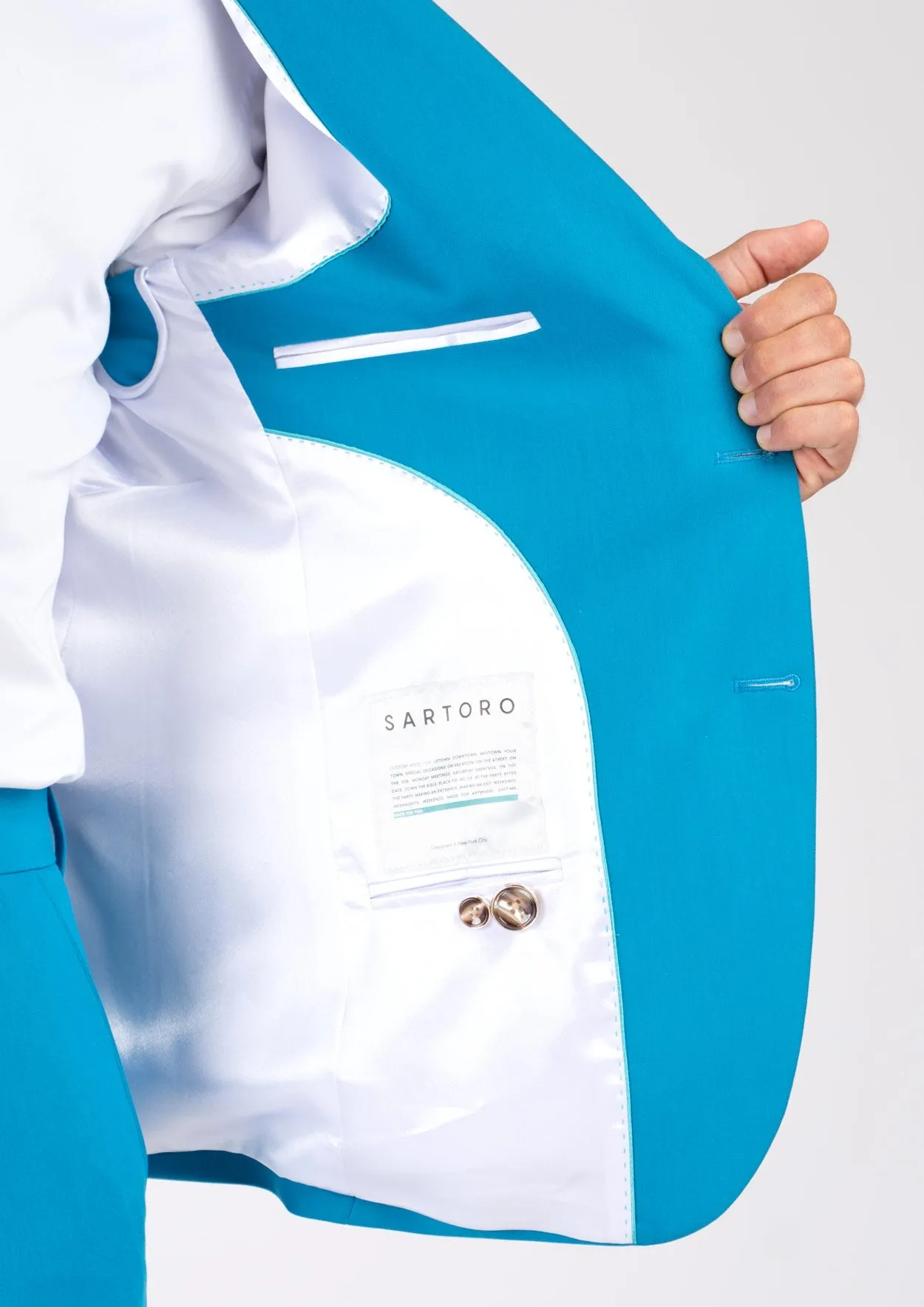 Hudson Sapphire Blue Stretch Suit sold by Sartoro product image thumbnail 5