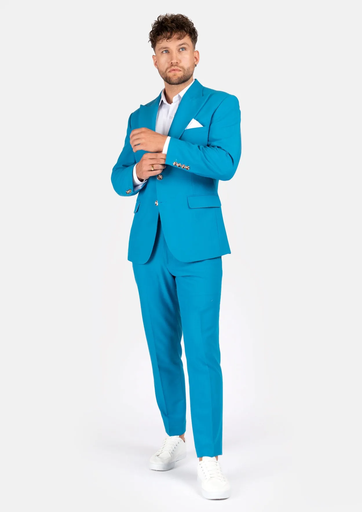 Hudson Sapphire Blue Stretch Suit sold by Sartoro product image thumbnail 3