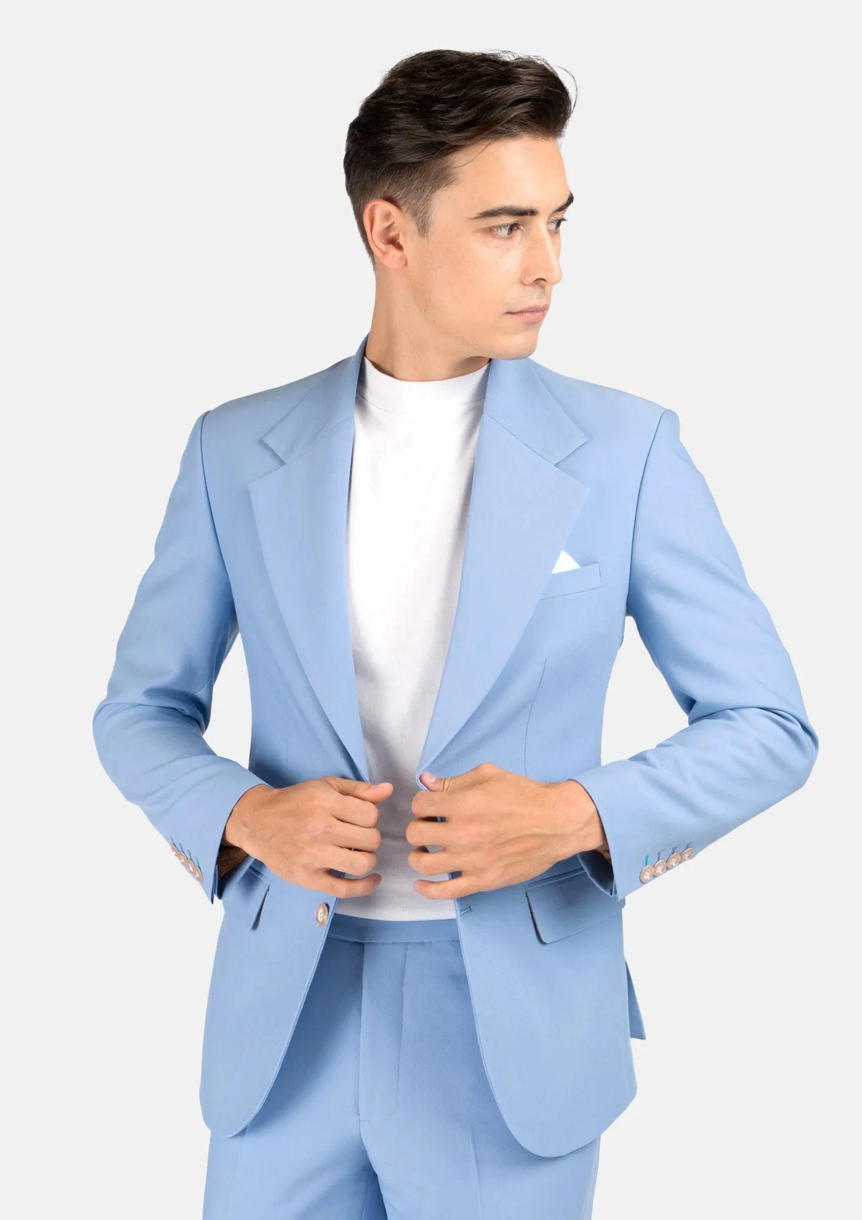 Icy Blue Stretch Suit sold by Sartoro