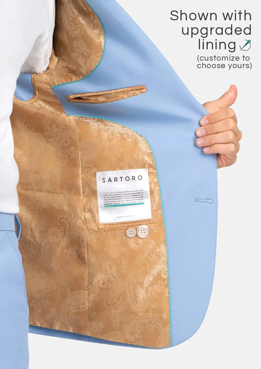 Icy Blue Stretch Suit sold by Sartoro product image thumbnail 5