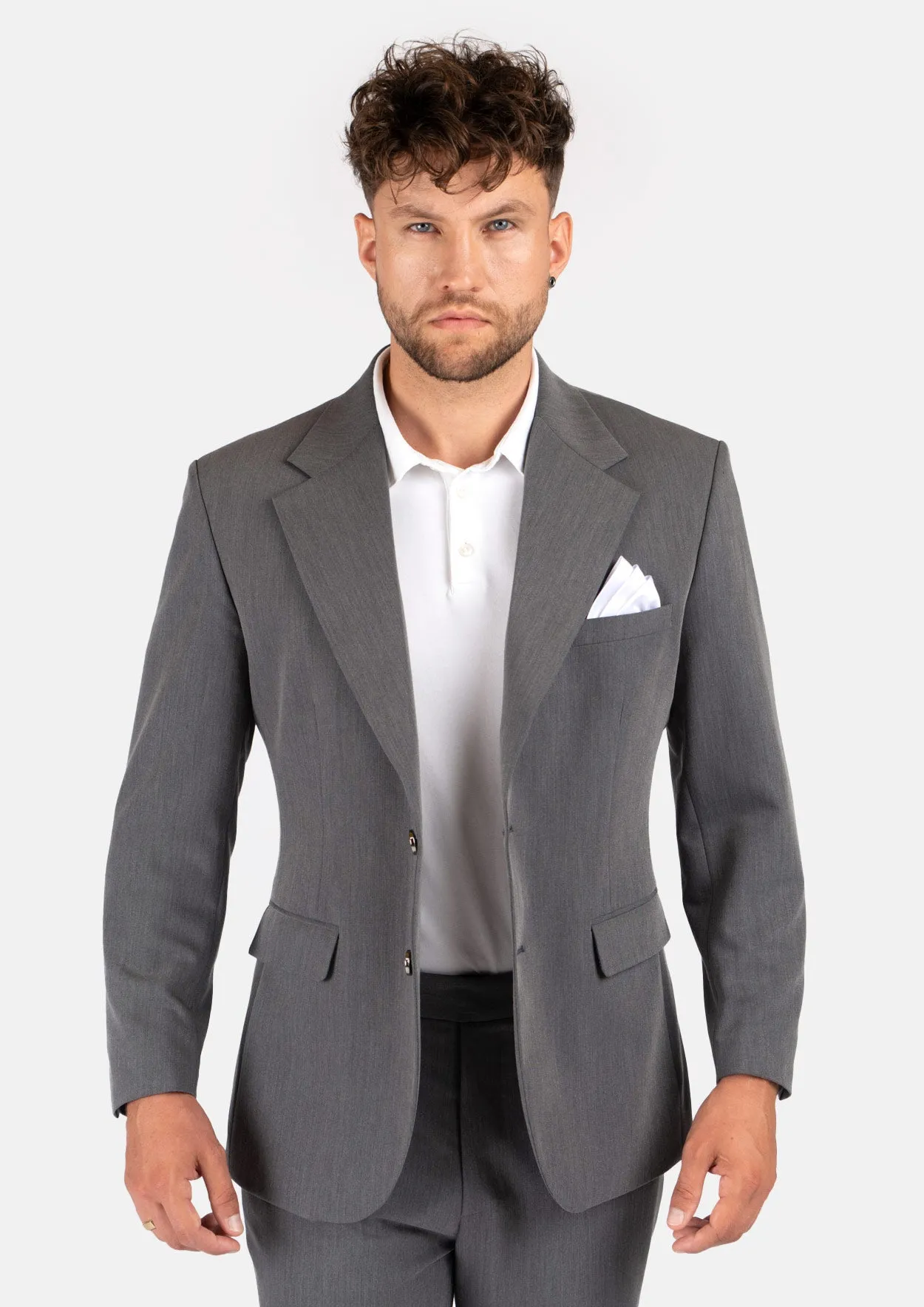 Light Grey Stretch Suit sold by Sartoro