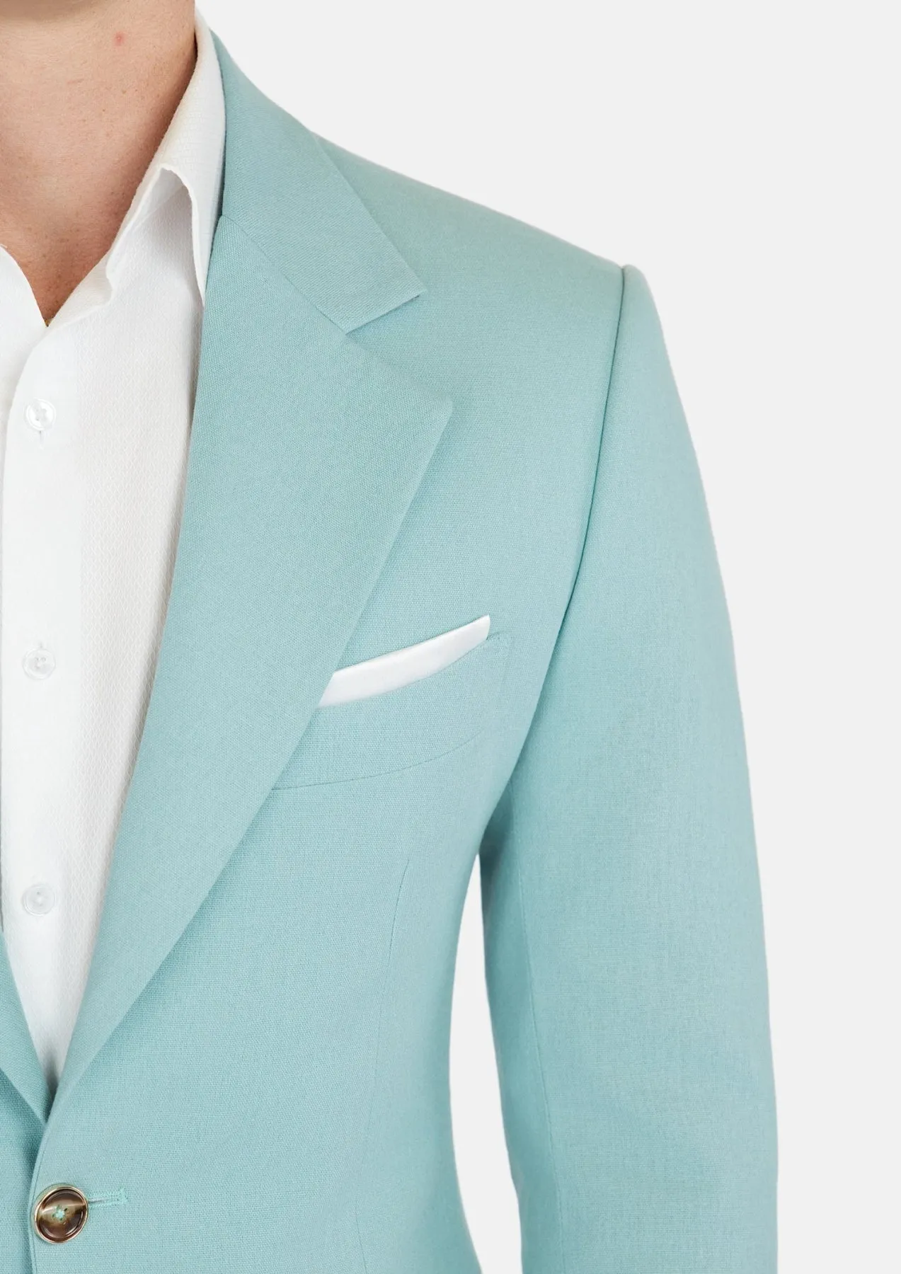 Ellis Light Teal Linen Blend Jacket sold by Sartoro product image thumbnail 2