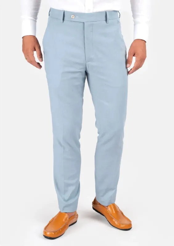 Maya Blue Linen Blend Pants sold by Sartoro