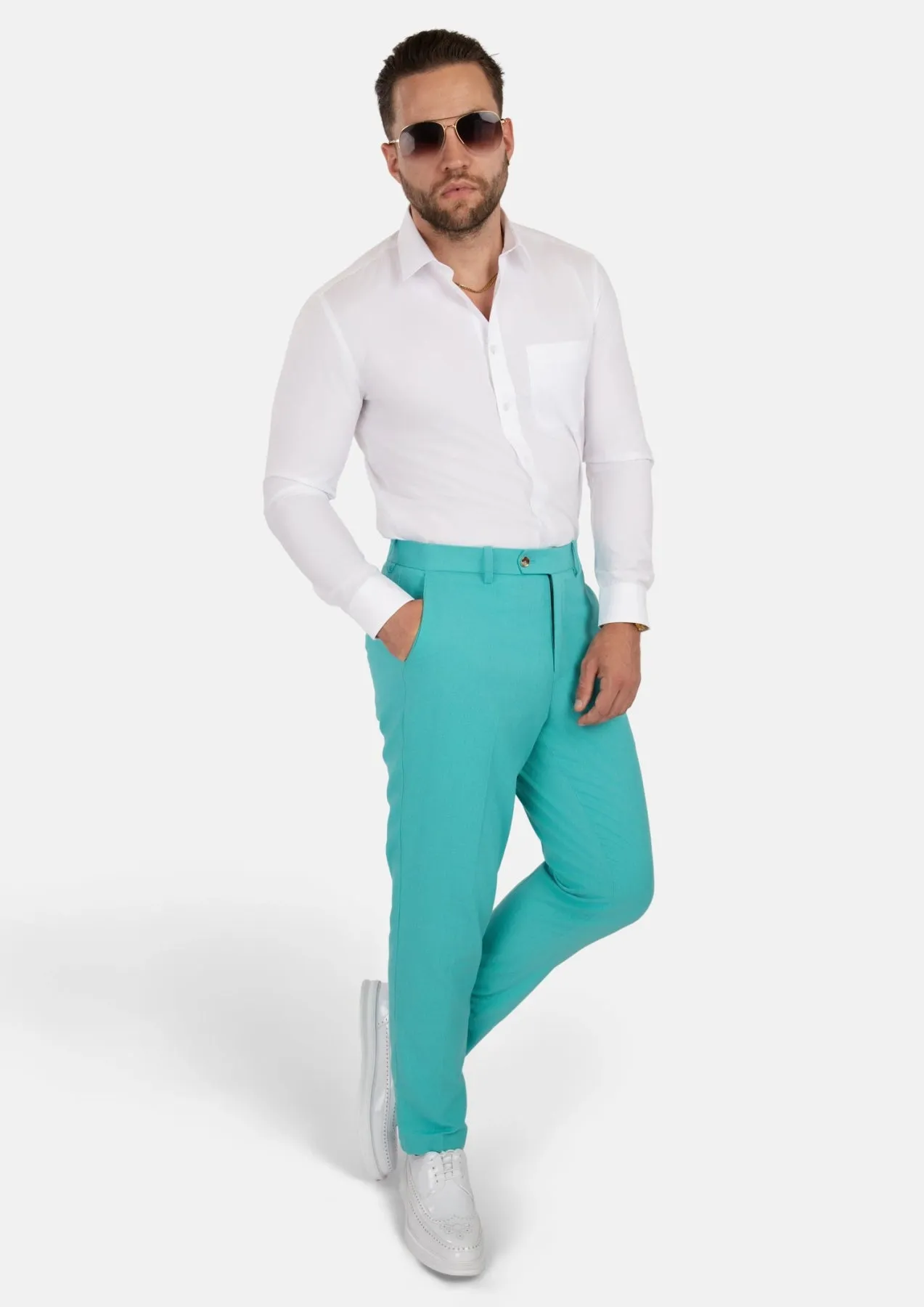 Atlantis Green Linen Blend Pants sold by Sartoro product image thumbnail 5