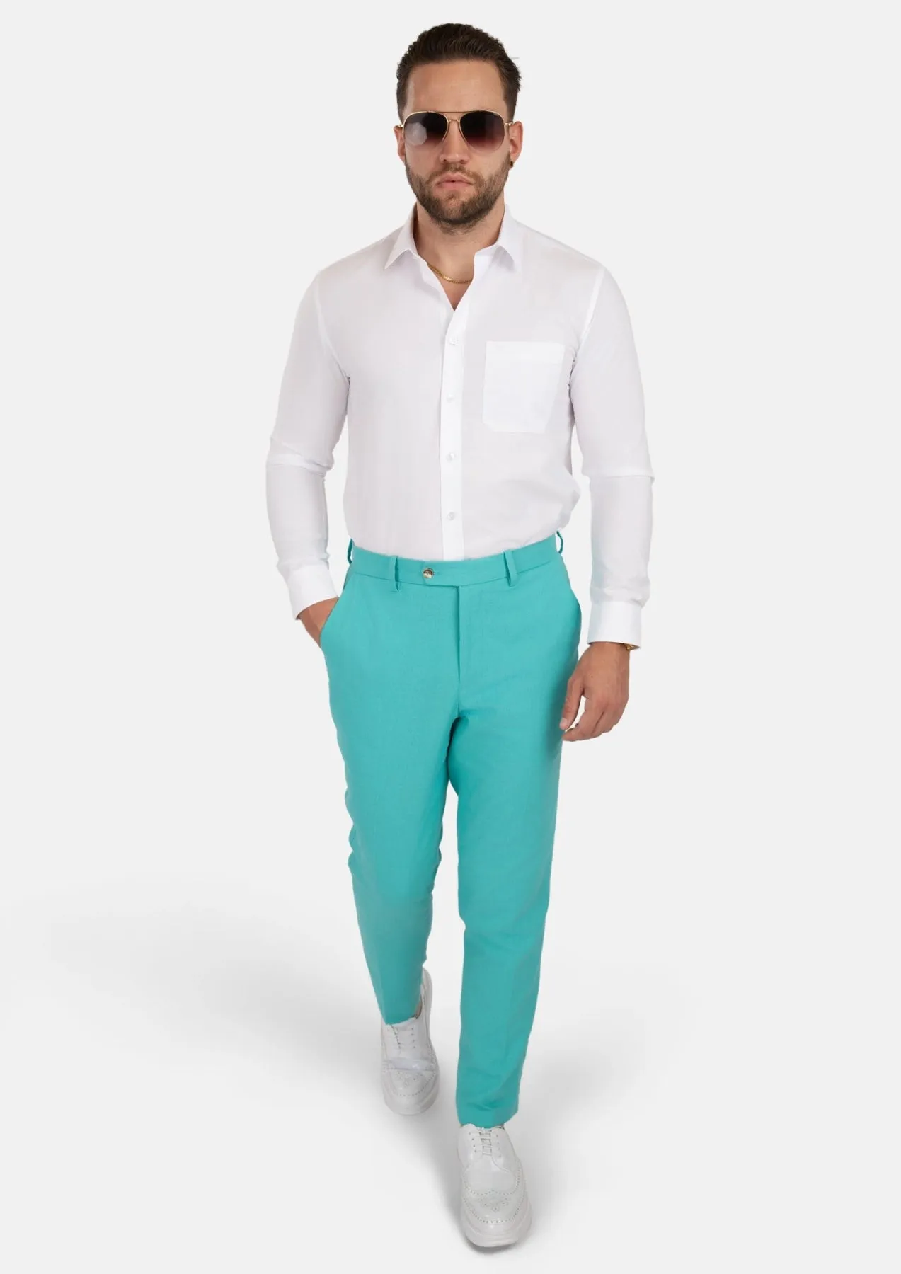 Atlantis Green Linen Blend Pants sold by Sartoro product image thumbnail 4