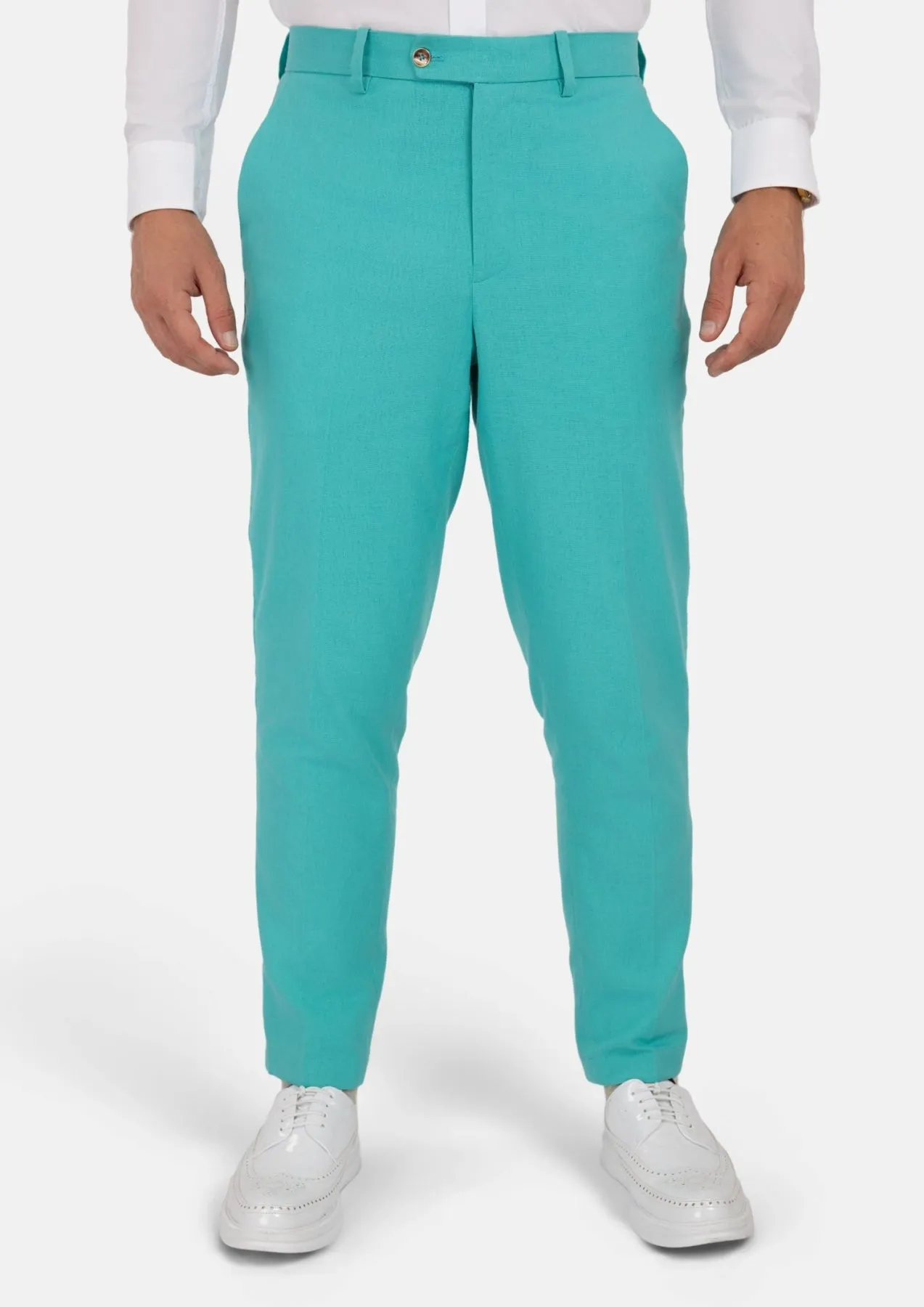Atlantis Green Linen Blend Pants sold by Sartoro