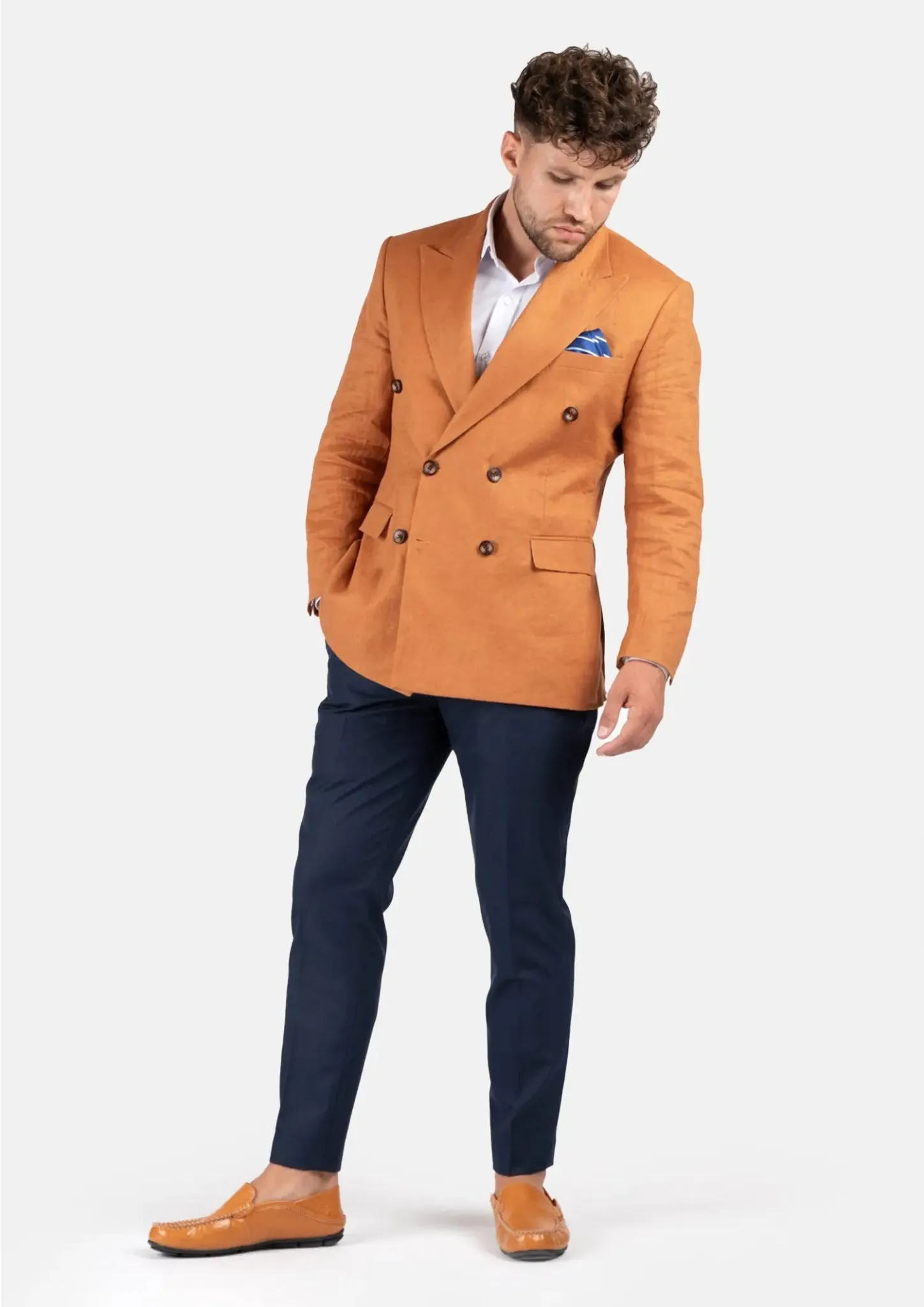 Waverly Burnt Orange Linen Jacket sold by Sartoro product image thumbnail 3