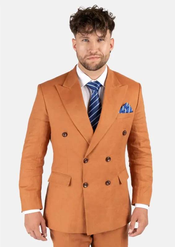 Waverly Burnt Orange Linen Suit sold by Sartoro